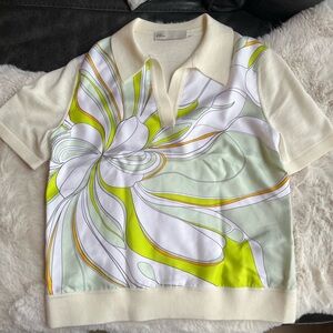 Brand new Tory Burch silk and wool polo shirt